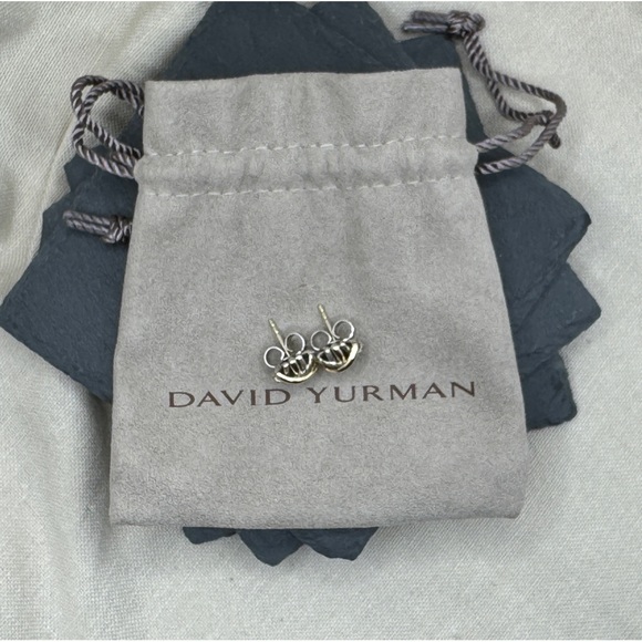 David Yurman Crossover Stud Earrings
Sterling Silver with 18K Yellow Gold, 11mm - Picture 3 of 4